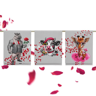 Ткань Полотно вафельное 150 см 150 гр рис 29481 вид 1 "Любовь" 