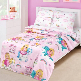 Ткань Бязь 150 см "Златовласка" рис 11919-1