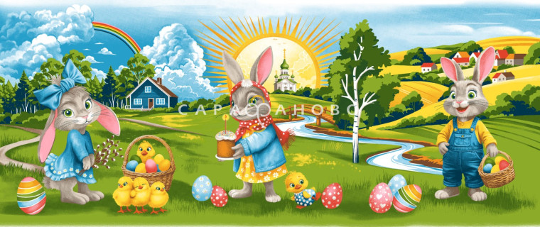 Ткань Полотно вафельное 150 см 150 гр рис 29470 вид 1 "Светлый день" 