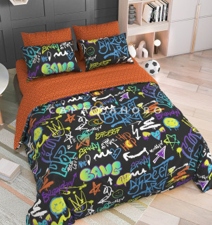 Ткань Поплин 150 см 105 гр рис Граффити 7923/1