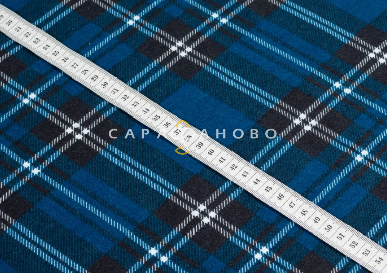 Ткань Фланель халатная 150 см 170 гр рис 11090 Синий.Р