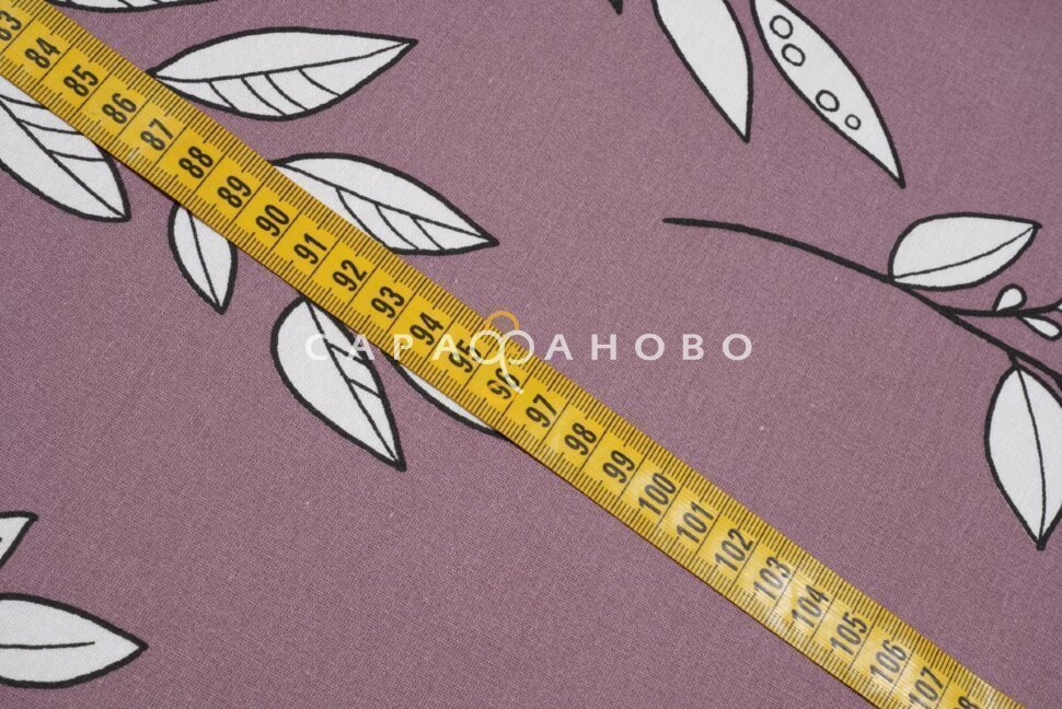 Ткань Поплин 220 см 105 гр рис. 28299/4 Веточки (основа)