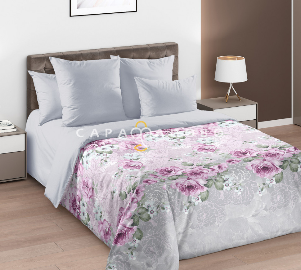 Ткань Перкаль 235 см 115 г Флористика вид 1 (основа) розовый