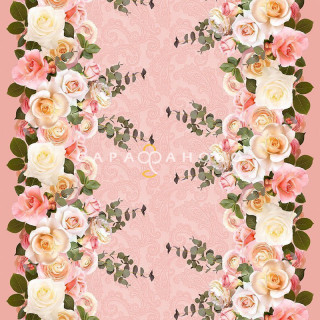 Ткань Бязь Комфорт 150 см Постельная коллекция "Розовые розы" рис 13089 вид 1