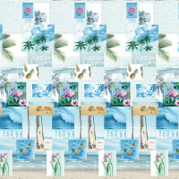 Ткань Перкаль 220 см набивной арт 239 "Тейково" рис 6920 вид 1 "Парадайз"