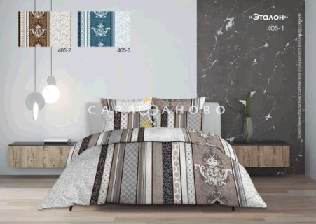 Ткань Бязь детская 150 см 120 гр рис Эталон 405А-1 серый