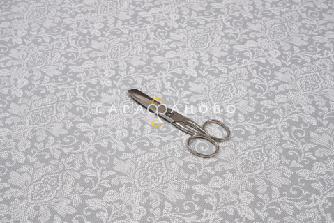 Ткань Рогожка 150 см 170 гр Вензель серый рис.01