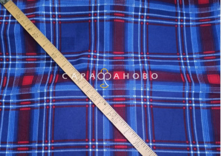 Ткань Фланель халатная 150 см 170 гр рис 11091 Кр-син.Р 