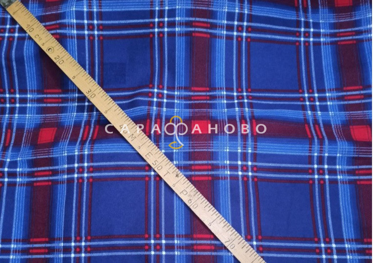 Ткань Фланель халатная 150 см 170 гр рис 11091 Кр-син.Р