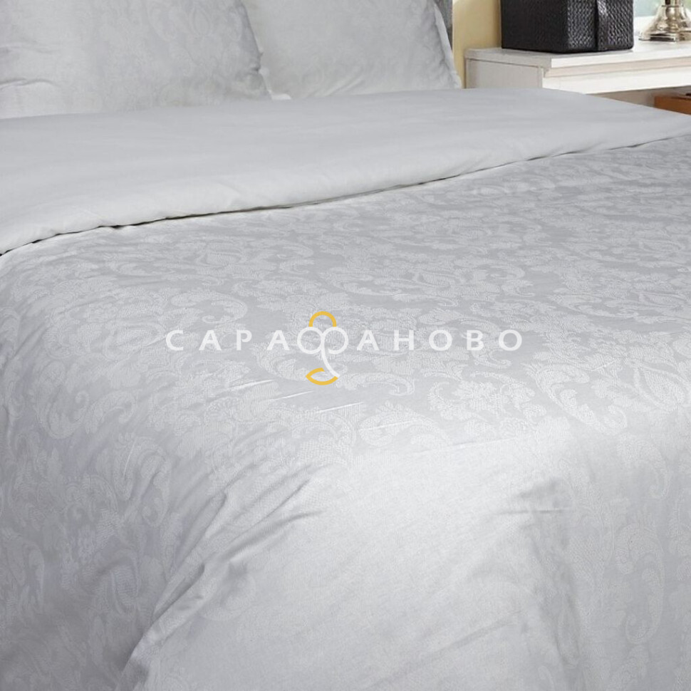 Ткань Поплин 220 см 115 гр рис. Византия белый 10894-6