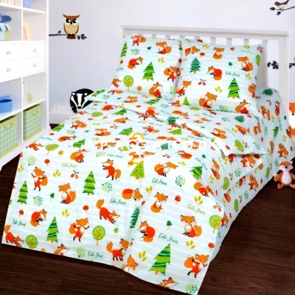 Ткань Бязь 150 см рис. 20495-1 Лисята (основа)