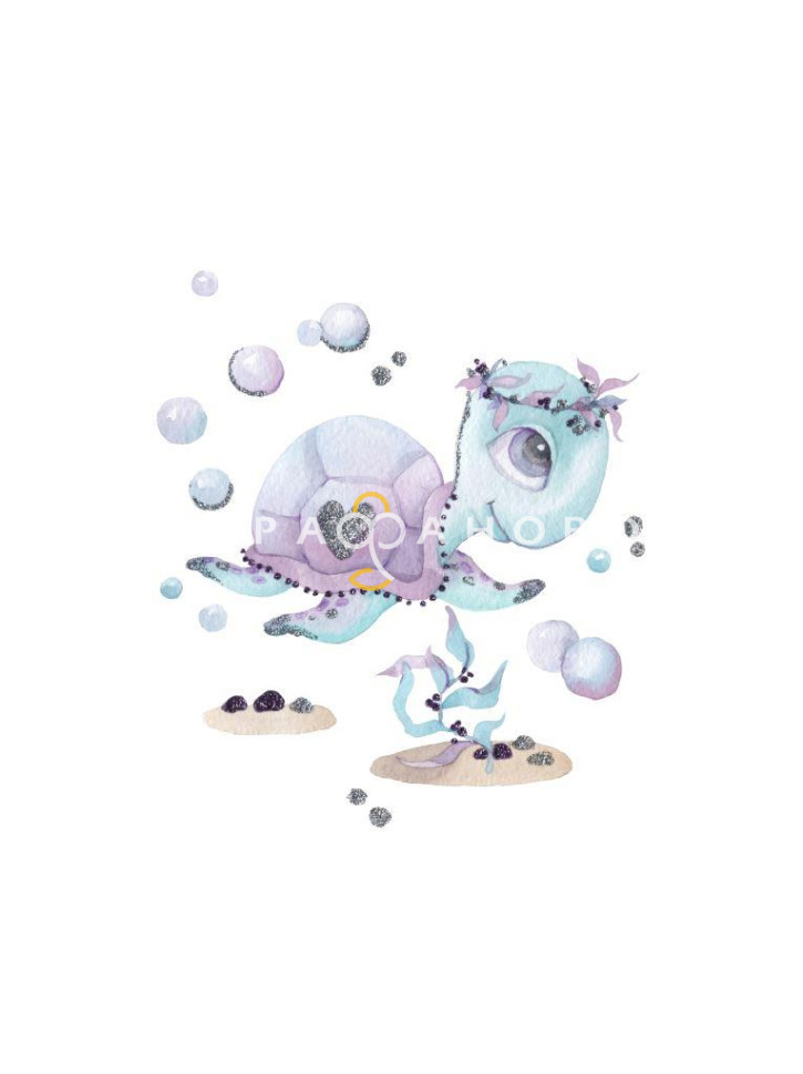 Ткань Перкаль 150 см Комплект панелей из 2-х штук для пододеяльников - «Подводный мир»