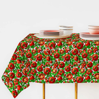 Ткань Рогожка 150 см 163 гр набивная рис 29424 вид 1 "Синьор Помидор" 