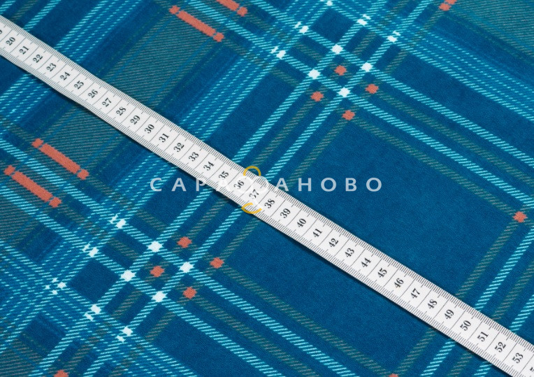 Ткань Фланель халатная 150 см 170 гр рис 11091 Синий.Р