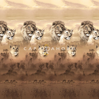 Ткань Перкаль 220 см 6633-1 Король лев