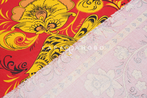 Ткань Рогожка 150 см 150 гр №768-3 Хохлома (На отрез)