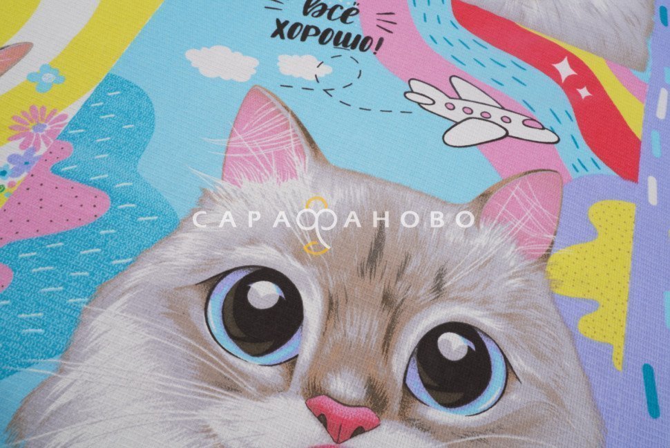 Ткань Вафельное полотно 150 см рис. 3109-1 Кис-Кис