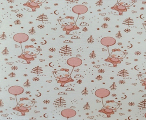 Ткань Теплый хлопок (Фланель) 125 см 170 гр диз Мишка Мишель Коралл