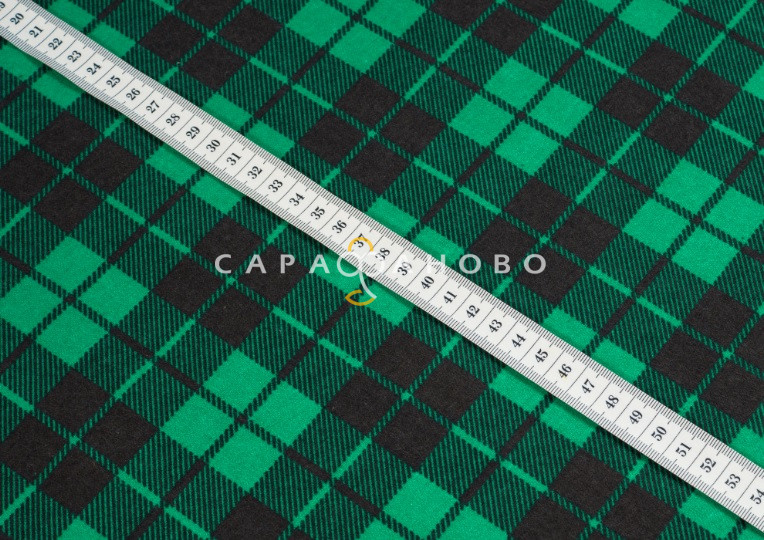 Ткань Фланель халатная 150 см 170 гр рис 11364 Зел. Р