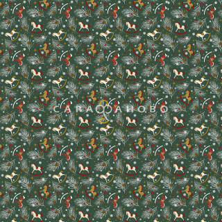 Ткань Рогожка 150 см 170 гр рис лошадки 13369-1