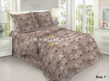 Бязь набивная 150 см ГОСТ рис 2046/1 коричневый 