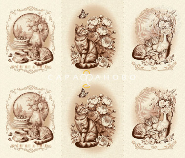 Ткань Рогожка 150 см 170 гр рис Ностальгия 13589-1 