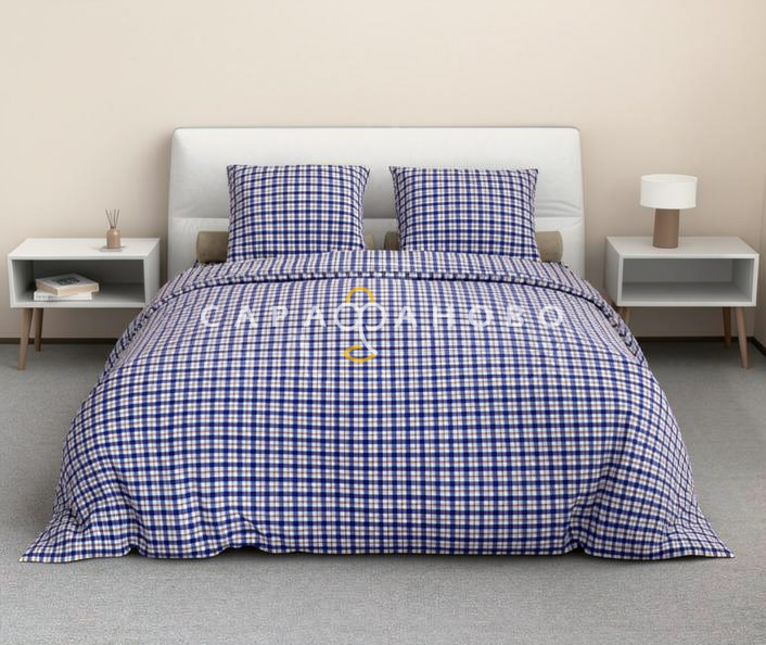 Ткань Бязь 150 см 120 гр рис 405 Лайн, 2 Вид синий