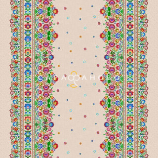 Ткань Рогожка 150 см "Цветы" рис 18879 вид 1
