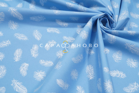 Ткань Тик смесовой 220 см набивной диз 2200 blue GL