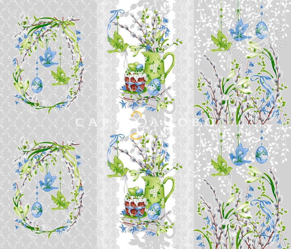 Ткань Рогожка 150 см 170 гр рис Пасха 13563-1