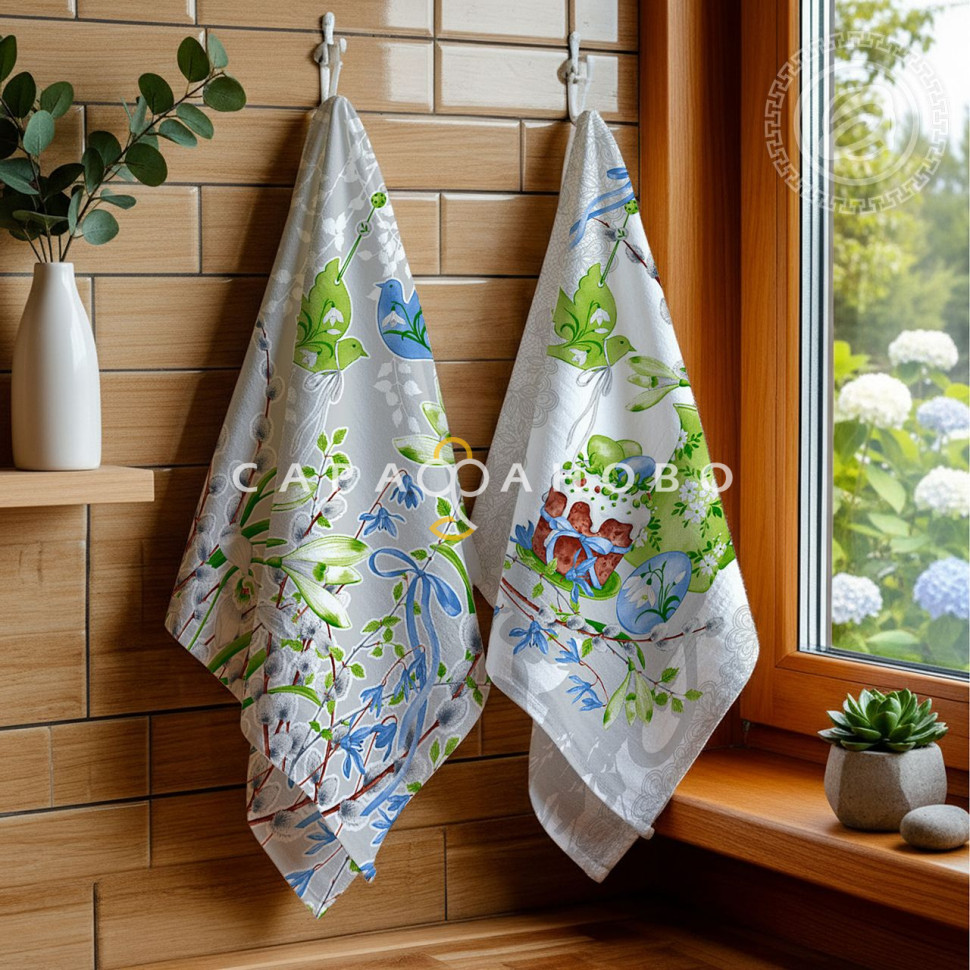 Ткань Рогожка 150 см 170 гр рис Пасха 13563-1