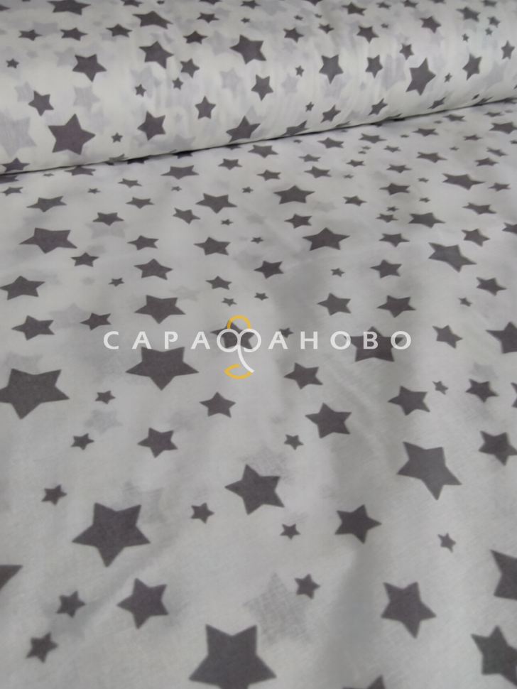 Ткань Бязь Комфорт 150 см 120 гр рис 13165-18 звездопад