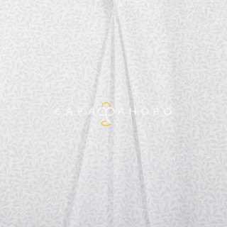 Ткань Бязь 220 см рис. 12692-1 Серебряные листья (компаньон)