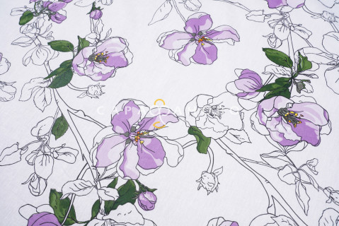 Ткань Поплин наб 220 см 105 гр рис Скарлетт 70970 вид 1