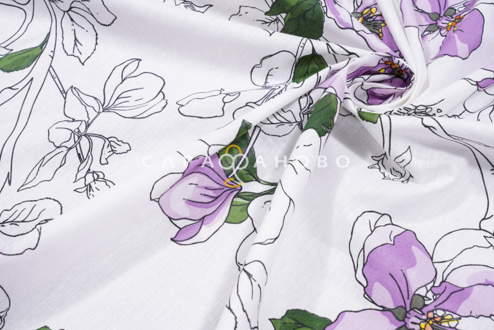 Ткань Поплин наб 220 см 105 гр рис Скарлетт 70970 вид 1