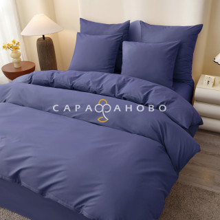 Ткань Поплин 220 см 115 гр однотонный рис Морской синий