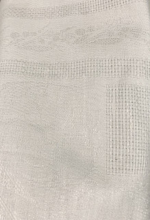 Ткань Полулён жаккард отбел.150 см. рис ЛАНДЫШИ (210 гр/м2)