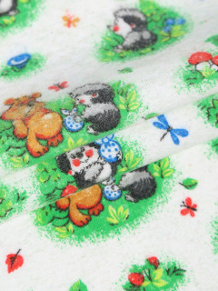 Ткань Фланель 75 см 175 гр №136-1 Ежики и мишки