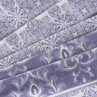 Бязь Премиум 220 см наб рис 40490 вид 2 "Беатрис" фиолетовый 