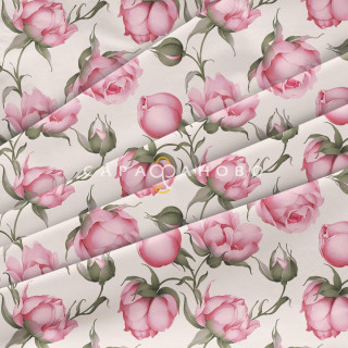 Бязь Премиум 220 см наб рис 50396 вид 1 "Розовый сад" (комп 992357) 
