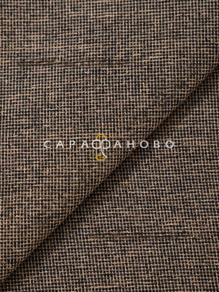 Ткань Рогожка 146 см 205 гр. Бежево-черный