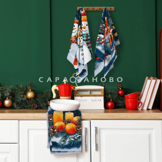 Ткань Вафельное полотно 150 см 150 гр рис 29396 вид 1 "Мандариновый аромат"