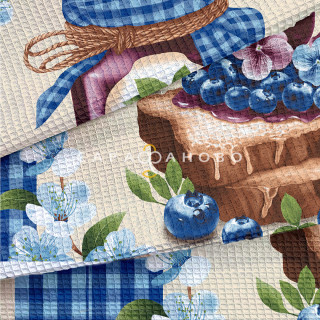 Ткань Полотно вафельное 50 см рис 29323 вид 1 "Бабушкино варенье" 