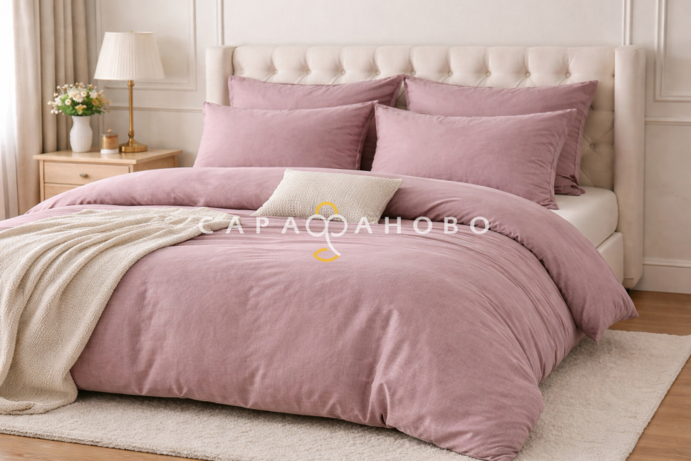 Ткань полулен гладкокрашеная 150 см 145 гр Клюква в сахаре