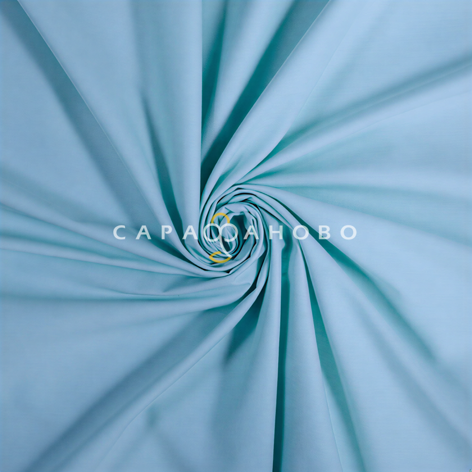 Ткань Поплин 150 см рис. Голубой гладкокрашенный арт.10374-3