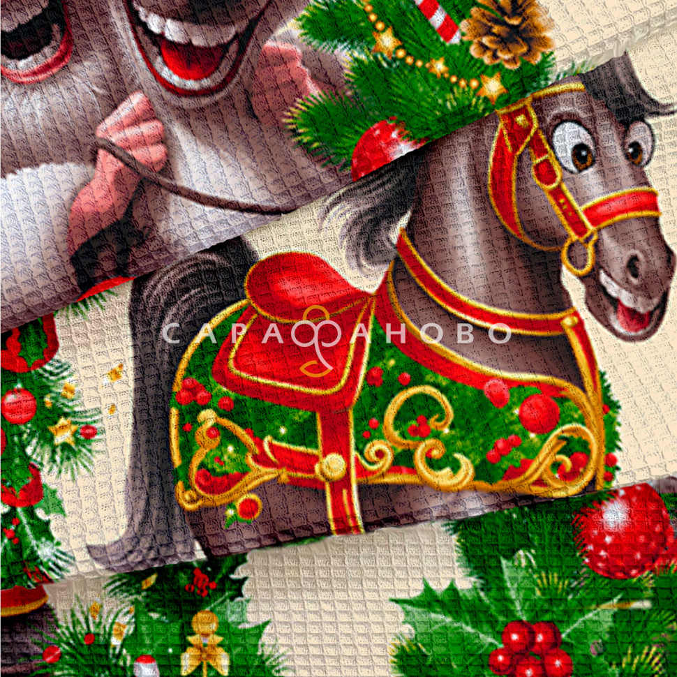 Ткань Вафельное полотно 150 см 150 гр рис 29397 вид 1