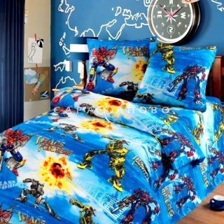 Ткань Бязь 150 см "Трансформеры" рис 4140-1