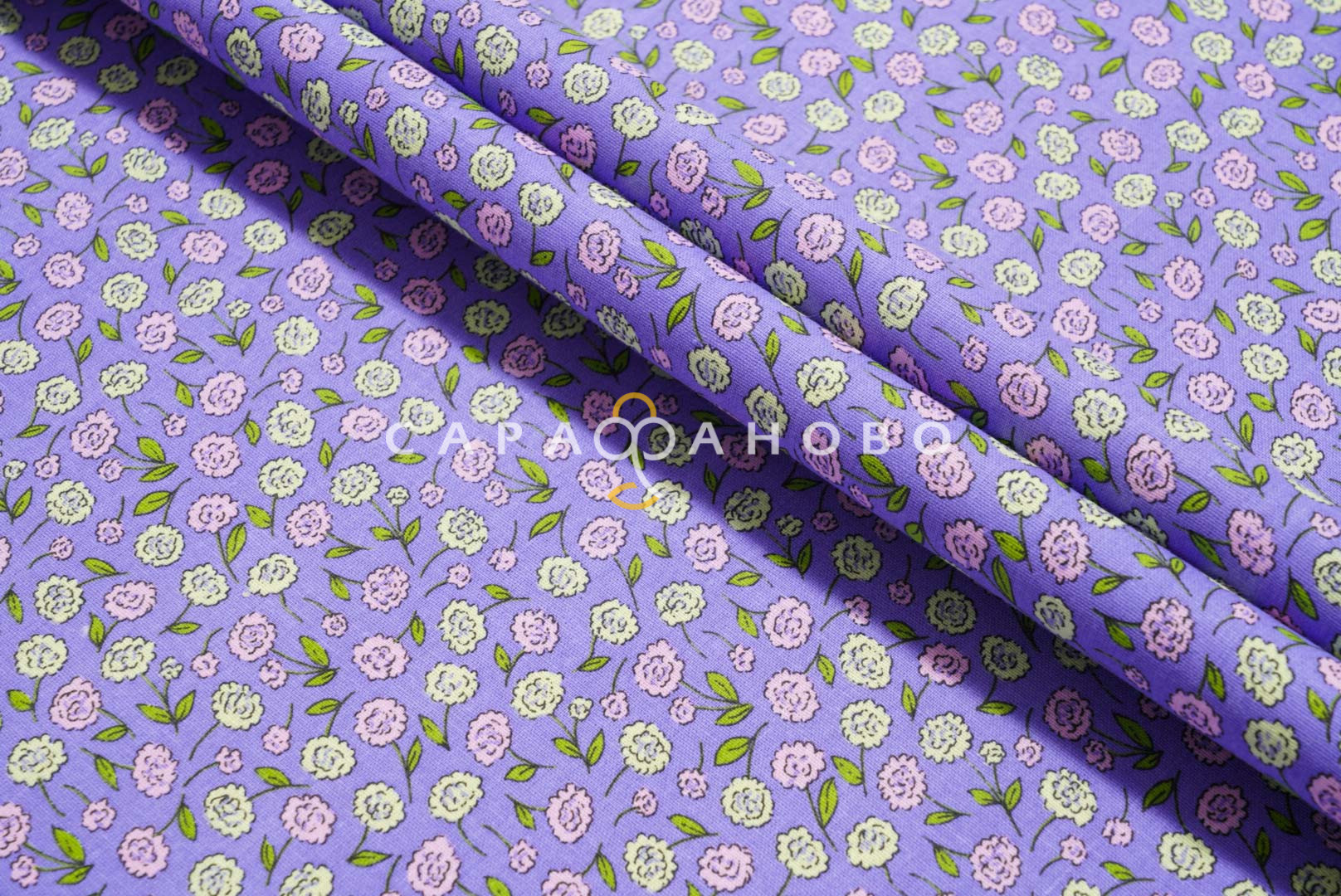 Ткань Бязь 150 см 120 гр рис. Цветы 1811-2