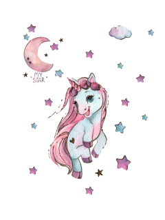 Ткань Перкаль 150 см. ПРЕМИУМ SOFT пододеяльник рис. Единороги