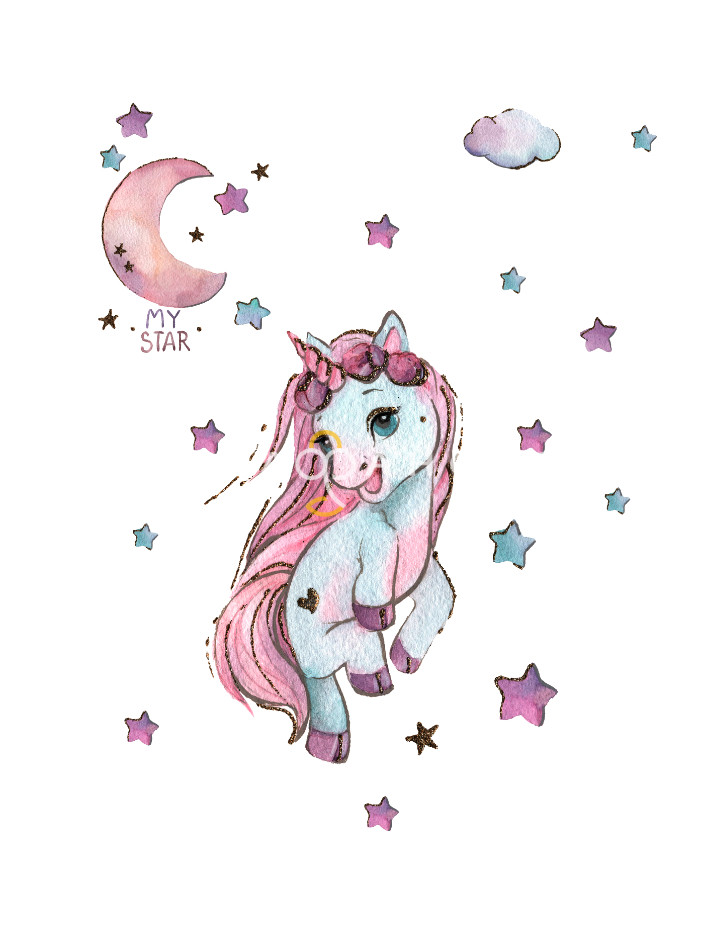 Ткань Перкаль 150 см. ПРЕМИУМ SOFT пододеяльник рис. Единороги